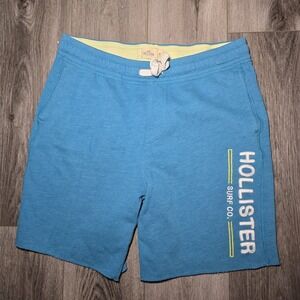 (2) Hollister Jersey Jogger Sweat Lounge Shorts Surf Blue Black Mens Sz M Y2K
